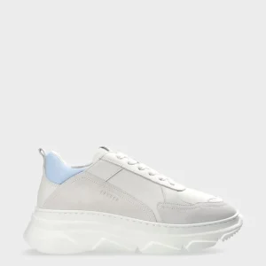 Sneaker-COPENHAGEN STUDIOS Cph40 Leather Mix Off White/Light Blue