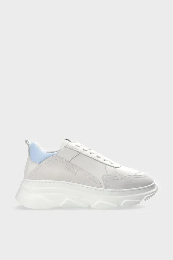 Sneaker-COPENHAGEN STUDIOS Cph40 Leather Mix Off White/Light Blue