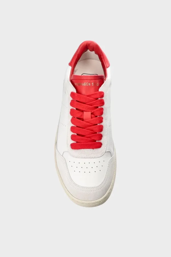 Sneaker-COPENHAGEN STUDIOS Cph255 Leather Mix Weis Rot