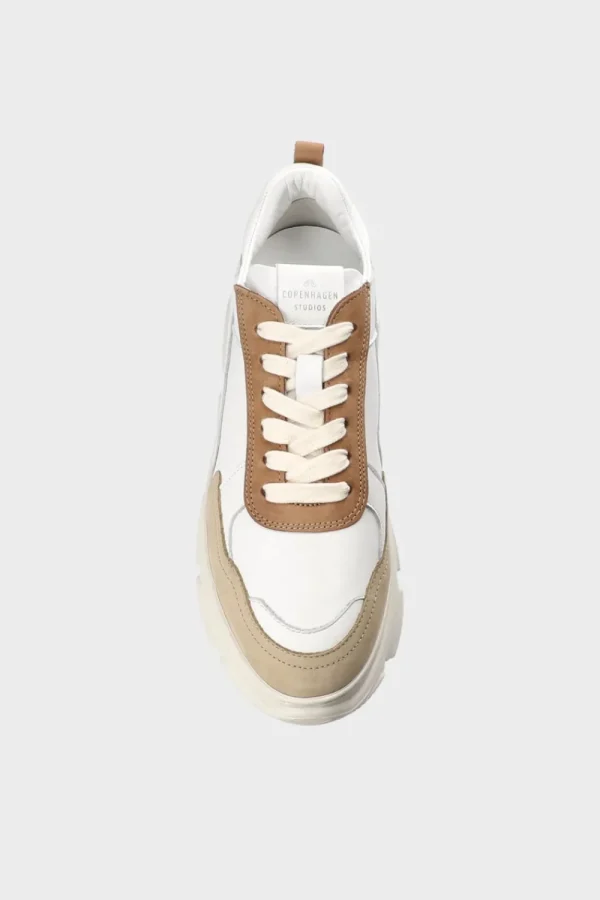 Sneaker-COPENHAGEN STUDIOS Cph40 Leather Mix Gebrochenes Weis/Nuss