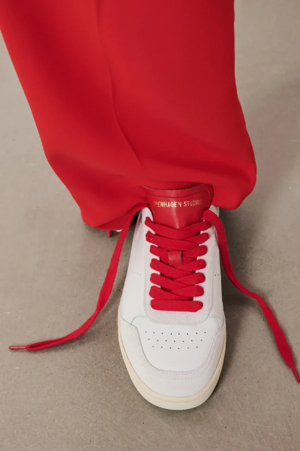 Sneaker-COPENHAGEN STUDIOS Cph255 Leather Mix Weis Rot