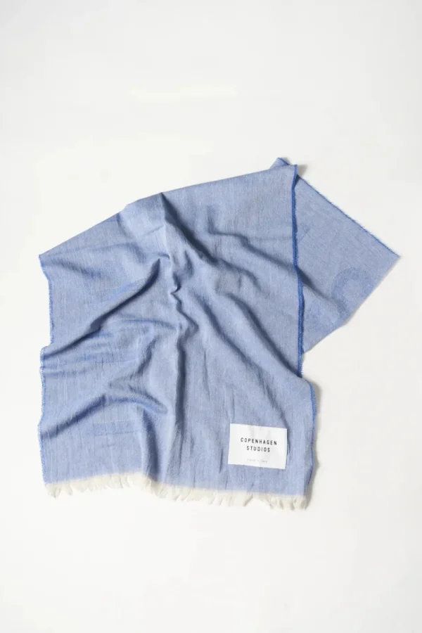 Schals-COPENHAGEN STUDIOS Cph Shawl 8 Cotton Mix Creme/Blau