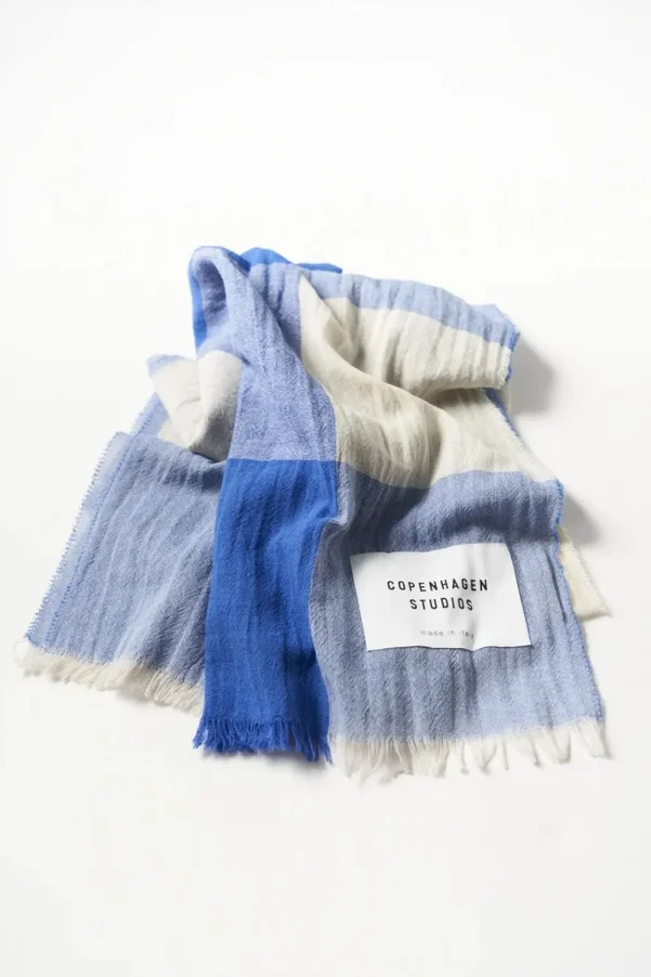 Schals-COPENHAGEN STUDIOS Cph Shawl 7 Cotton Mix Creme/Blau