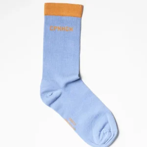 Socken-COPENHAGEN STUDIOS Cph Socks 2 Cotton Blend Hellblau/Orange