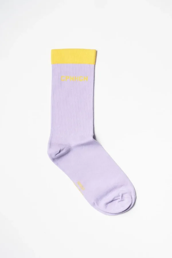 Socken-COPENHAGEN STUDIOS Cph Socks 2 Cotton Blend Lavendel/Gelb