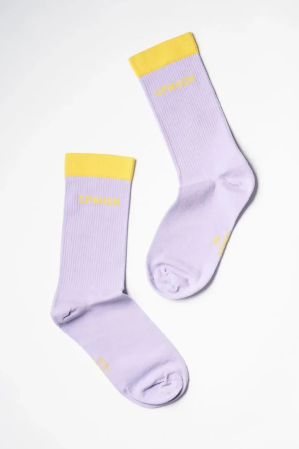 Socken-COPENHAGEN STUDIOS Cph Socks 2 Cotton Blend Lavendel/Gelb