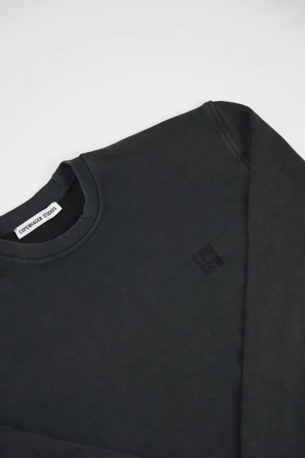 Zur Seite Fahren-COPENHAGEN STUDIOS Cph Sweat 12 Cotton Schwarz Gewaschen